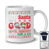 Personalized Santa I'm A Good Dental Assistant; Joyful Christmas Sweater Tooth; Custom Name Dentist T-Shirt