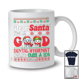 Personalized Santa I'm A Good Dental Hygienist; Joyful Christmas Sweater Tooth; Custom Name Dentist T-Shirt