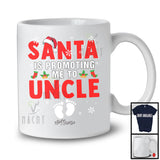 Personalized Santa Is Promoting Me To Uncle; Awesome Christmas Pregnancy; Custom Name Family T-Shirt