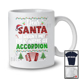 Personalized Santa It Wasn't Me Accordion; Joyful Christmas Plaid; Custom Name Musical Instruments T-Shirt