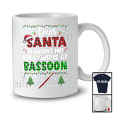 Personalized Santa It Wasn't Me Bassoon; Joyful Christmas Plaid; Custom Name Musical Instruments T-Shirt