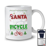 Personalized Santa It Wasn't Me Bicycle; Joyful Christmas Plaid; Custom Name Bicycle Riding T-Shirt