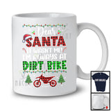 Personalized Santa It Wasn't Me Dirt Bike; Joyful Christmas Plaid; Custom Name Biker T-Shirt