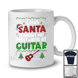 Personalized Santa It Wasn't Me Guitar; Joyful Christmas Plaid; Custom Name Musical Instruments T-Shirt