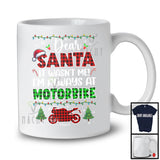 Personalized Santa It Wasn't Me Motorbike; Joyful Christmas Plaid; Custom Name Biker T-Shirt