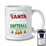 Personalized Santa It Wasn't Me Softball; Joyful Christmas Plaid; Custom Name Sport Player T-Shirt