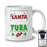 Personalized Santa It Wasn't Me Tuba; Joyful Christmas Plaid; Custom Name Musical Instruments T-Shirt