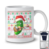 Personalized Santa Pickle Playing Guitar; Lovely Christmas Sweater Custom Name Sport Player T-Shirt