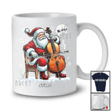 Personalized Santa Playing Cello; Merry Christmas Custom Name Cello Musical Instruments Player T-Shirt