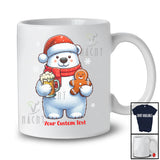 Personalized Santa Polar Bear Drinking Beer; Fantastic Christmas Custom Name Gingerbread; Baking T-Shirt