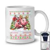 Personalized Santa Riding Pig; Amusing Christmas Sweater Pig; Custom Name Farmer Farm T-Shirt