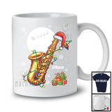 Personalized Santa Saxophone; Amazing Christmas Lights Custom Name Musical Instruments Player T-Shirt