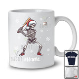 Personalized Santa Skeleton Playing Baseball, Joyful Christmas Custom Name Baseball Player T-Shirt