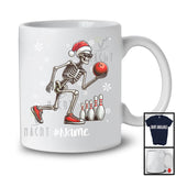 Personalized Santa Skeleton Playing Bowling, Joyful Christmas Custom Name Bowling Player T-Shirt