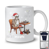 Personalized Santa Skeleton Playing Chess, Joyful Christmas Custom Name Chess Player Team T-Shirt