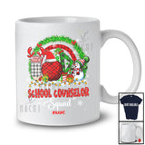 Personalized School Counselor Squad; Fantastic Christmas Custom Name Teacher; Plaid Rainbow Snowman T-Shirt