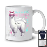 Personalized She's A Bad Stepmom Llama; Joyful Mother's Day Sunglasses Custom Name Llama T-Shirt