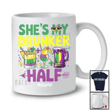 Personalized She's My Drunker Half; Wonderful Mardi Gras Custom Name Drinking; Couple Parade T-Shirt