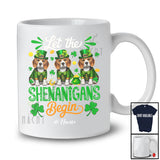 Personalized Shenanigans Begin; Amusing St. Patrick's Day Custom Name Three Beagles Leprechaun T-Shirt