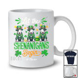 Personalized Shenanigans Begin; Amusing St. Patrick's Day Custom Name Three Bull Terriers Leprechaun T-Shirt