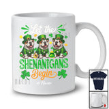 Personalized Shenanigans Begin; Amusing St. Patrick's Day Custom Name Three Bulldogs Leprechaun T-Shirt