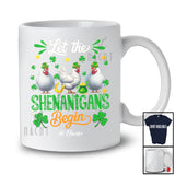 Personalized Shenanigans Begin; Amusing St. Patrick's Day Custom Name Three Chickens Leprechaun T-Shirt