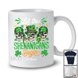 Personalized Shenanigans Begin; Amusing St. Patrick's Day Custom Name Three Skull Pirates Leprechaun T-Shirt