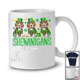 Personalized Shenanigans; Amusing St. Patrick's Day Custom Name Three Irish Beagles Leprechaun T-Shirt