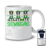 Personalized Shenanigans; Amusing St. Patrick's Day Custom Name Three Irish Border Collies Leprechaun T-Shirt