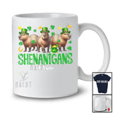 Personalized Shenanigans; Amusing St. Patrick's Day Custom Name Three Irish Capybaras Leprechaun T-Shirt