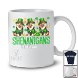 Personalized Shenanigans; Amusing St. Patrick's Day Custom Name Three Irish Corgis Leprechaun T-Shirt