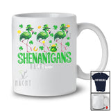 Personalized Shenanigans; Amusing St. Patrick's Day Custom Name Three Irish Flamingos Leprechaun T-Shirt