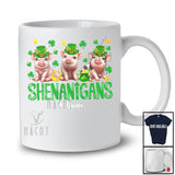 Personalized Shenanigans; Amusing St. Patrick's Day Custom Name Three Irish Pigs Leprechaun T-Shirt