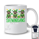 Personalized Shenanigans; Amusing St. Patrick's Day Custom Name Three Irish Pugs Leprechaun T-Shirt