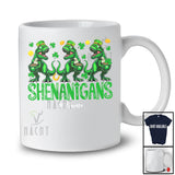 Personalized Shenanigans; Amusing St. Patrick's Day Custom Name Three Irish T-Rexes Leprechaun T-Shirt