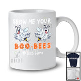 Personalized Show Me Your Boo Bees; Lovely Halloween Boo Ghost Boobs; Women Custom Name T-Shirt