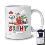 Personalized Sight Squad; Lovely Christmas Plaid Eye Reindeer Gnome; Custom Name Optometrist T-Shirt