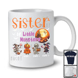 Personalized Sister Of Little Monsters; Creepy Halloween Family Custom Name Group T-Shirt