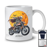 Personalized Skeleton Driving Motorbike, Scary Halloween Custom Name Motorbike Biker Lover T-Shirt