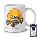 Personalized Skeleton Driving Pickup Truck, Scary Halloween Custom Name Pickup Truck Driver T-Shirt