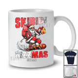 Personalized Skibidi Rizzmas; Joyful Christmas Custom Name Santa Playing Snowboard; Family T-Shirt