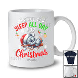 Personalized Sleep All Day For Christmas; Lovely Custom Name Santa Koala Bear Lazy Sleepy; Animal T-Shirt