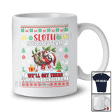 Personalized Sloth Running Team; Lovely Christmas Sweater Santa Sloth Custom Name Runner T-Shirt