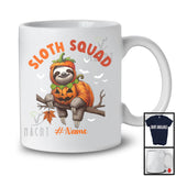 Personalized Sloth Squad; Lovely Halloween Custom Name Sloth Pumpkin Cosplay; Animal T-Shirt