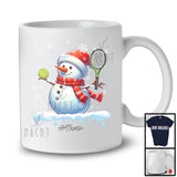 Personalized Snowman Playing Tennis; Fantastic Christmas Custom Name Tennis Player; Sport T-Shirt