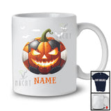 Personalized Soccer Pumpkin Face, Humorous Halloween Custom Name Soccer Player T-Shirt