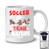 Personalized Soccer Team Sleighs; Joyful Christmas Santa Sled Reindeer; Custom Name Sport Player T-Shirt