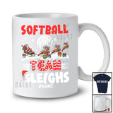 Personalized Softball Team Sleighs; Joyful Christmas Santa Sled Reindeer; Custom Name Sport Player T-Shirt