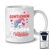 Personalized Sorry Gentlemen Grandpa Is My Valentine; Joyful Custom Name Unicorn Girls Family T-Shirt