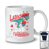 Personalized Sorry Ladies Dad Is My Valentine; Joyful Custom Name T-Rex Boys; Hearts Family T-Shirt